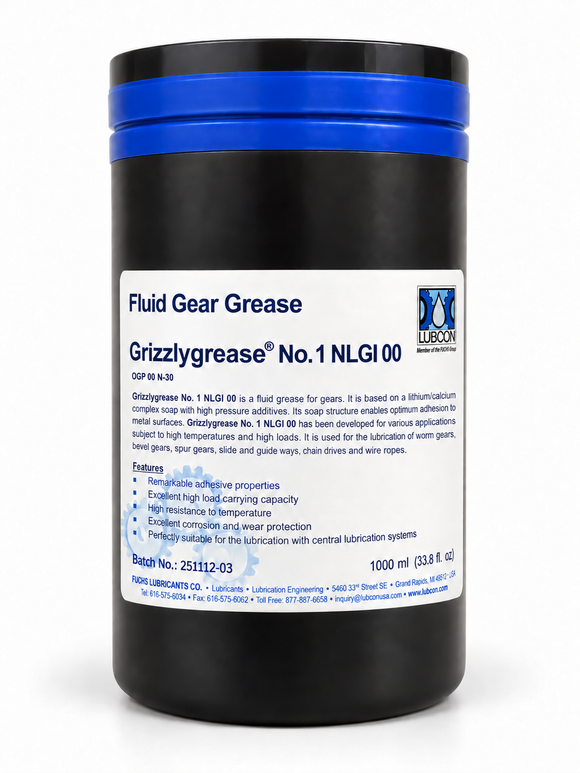 GRIZZLYGREASE No. 1 NLGI 00 -1000 ml (33.8 fl. oz) can